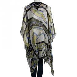 Emilio Pucci Multicolor Printed Silk Embellished Kaftan S