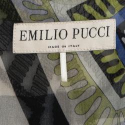 Emilio Pucci Multicolor Printed Silk Embellished Kaftan S