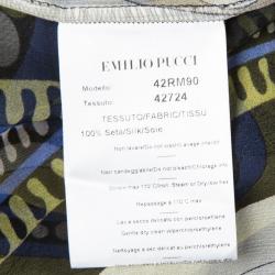 Emilio Pucci Multicolor Printed Silk Embellished Kaftan S
