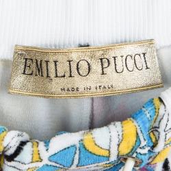 Pre Owned Emilio Pucci Multicolor Printed Velvet Terrycloth Shorts S