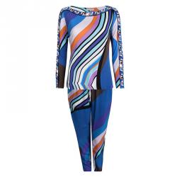 Emilio Pucci Multicolor Printed Top and Pant Set L