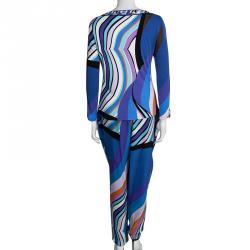 Emilio Pucci Multicolor Printed Top and Pant Set L