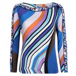 Emilio Pucci Multicolor Printed Top and Pant Set L