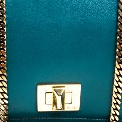 Pre Owned Emilio Pucci Emerald Green Leather Marquise Shoulder Bag