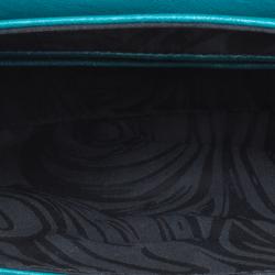 Pre Owned Emilio Pucci Emerald Green Leather Marquise Shoulder Bag