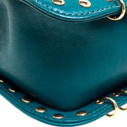 Pre Owned Emilio Pucci Emerald Green Leather Marquise Shoulder Bag