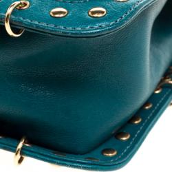 Pre Owned Emilio Pucci Emerald Green Leather Marquise Shoulder Bag