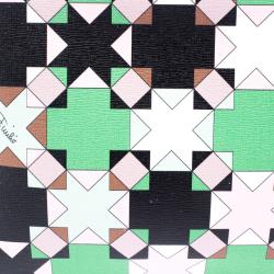Emilio Pucci Multicolor Geometric Print Leather Small Clutch