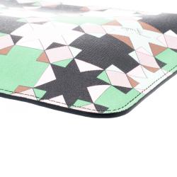 Emilio Pucci Multicolor Geometric Print Leather Small Clutch