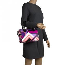 Emilio Pucci Multicolor Printed PVC Boston Bag