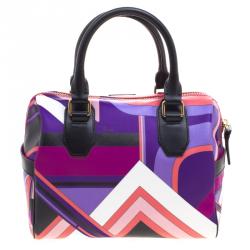 Emilio Pucci Multicolor Printed PVC Boston Bag