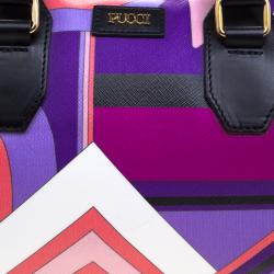 Emilio Pucci Multicolor Printed PVC Boston Bag