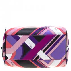 Emilio Pucci Multicolor Printed PVC Boston Bag