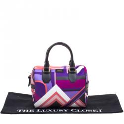 Emilio Pucci Multicolor Printed PVC Boston Bag