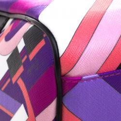 Emilio Pucci Multicolor Printed PVC Boston Bag