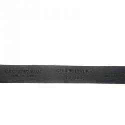 Pre Owned Emporio Armani Blue Metallic Skinny Belt 95 CM