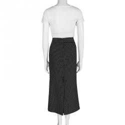 Pre Owned Emporio Armani Monochrome Woven Maxi Pencil Skirt L