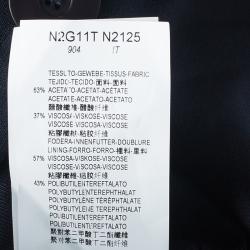 Pre Owned Emporio Armani Navy Blue Self Striped Two Button Blazer S