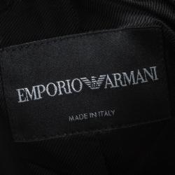 Pre Owned Emporio Armani SS'11 Silver Contrast Lapel Satin Blazer M