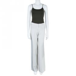 Pre Owned Emporio Armani Palazzo Wide Leg Silk Pants S