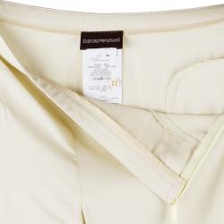 Pre Owned Emporio Armani Beige Silk Trouser S