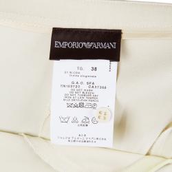 Pre Owned Emporio Armani Beige Silk Trouser S