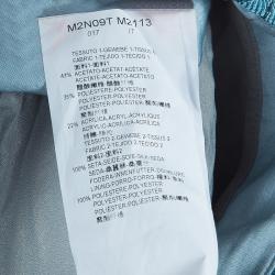 Pre Owned Emporio Armani Blue Metallic Jacquard Weave Skirt S