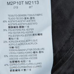 Pre Owned Emporio Armani Blue Metallic Brocade Pants S