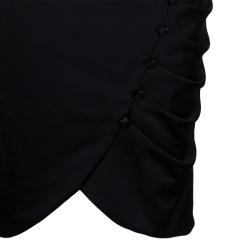 Pre Owned Emporio Armani Black One Shoulder Button Detail Dress M