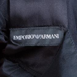 Pre Owned Emporio Armani Black Embellished Tulle Dress S