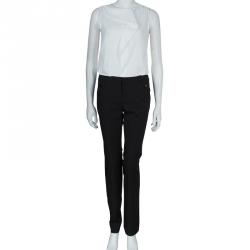 Pre Owned Emporio Armani Black Straight Fit Trousers S