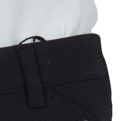 Pre Owned Emporio Armani Black Straight Fit Trousers S