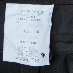 Pre Owned Emporio Armani Black Straight Fit Trousers S