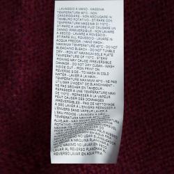 Pre Owned Emporio Armani Maroon Sequin Ruffle Collar Detail Long Sleeve Buttondown Cardigan M