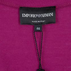Pre Owned Emporio Armani Pink Studded Logo T-Shirt L