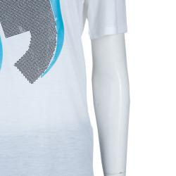 Pre Owned Emporio Armani White Studded Logo T-Shirt L