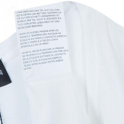 Pre Owned Emporio Armani White Studded Logo T-Shirt L