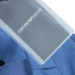 Pre Owned Emporio Armani Blue Knit Ruched Dress M