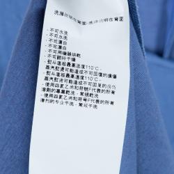 Pre Owned Emporio Armani Blue Knit Ruched Dress M