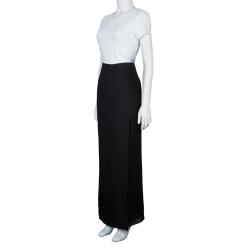 Pre Owned Emporio Armani Black Silk Maxi Skirt M