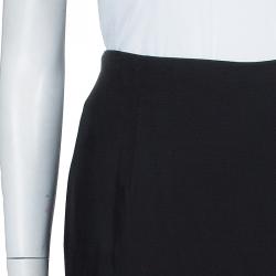 Pre Owned Emporio Armani Black Silk Maxi Skirt M