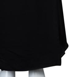 Pre Owned Emporio Armani Black Silk Maxi Skirt M