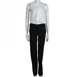 Pre Owned Emporio Armani Black Stretch Wool Trousers S