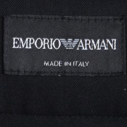 Pre Owned Emporio Armani Black Stretch Wool Trousers S