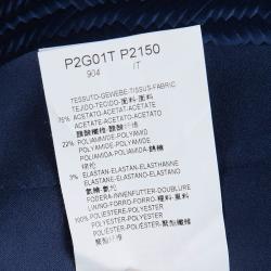 Pre Owned Emporio Armani Navy Blue Intracciato Effect Blazer S