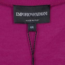 Pre Owned Emporio Armani Pink Studded Logo T-Shirt M