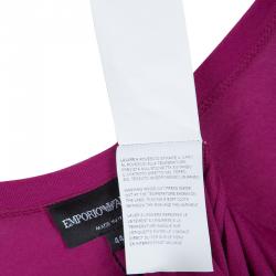 Pre Owned Emporio Armani Pink Studded Logo T-Shirt M