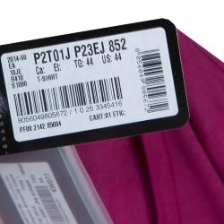 Pre Owned Emporio Armani Pink Studded Logo T-Shirt M