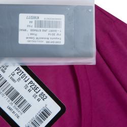 Pre Owned Emporio Armani Pink Studded Logo T-Shirt M