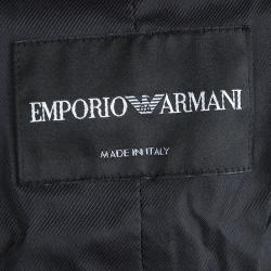 Pre Owned Emporio Armani Burgundy Textured Jacquard Blazer S